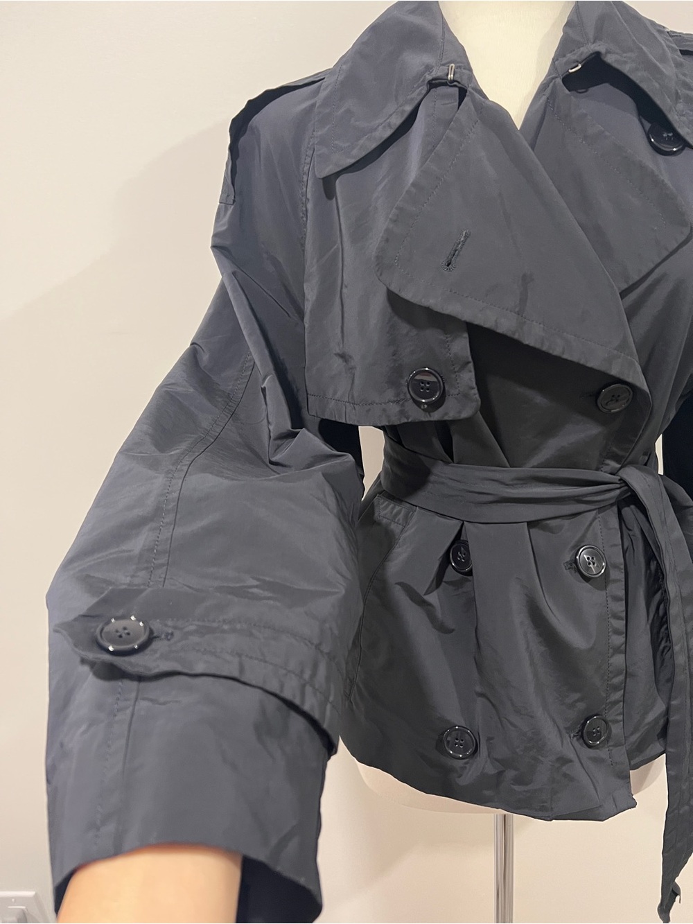 Dries Van Noten Short Belted Oversized Trench jacket with pockets